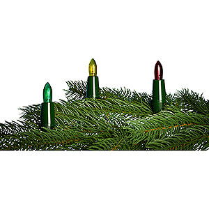 Lichterwelt Lichterketten NARVA Lichterkette mit 30 bunten Riffelkerzen
