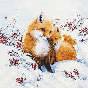 Small Figures & Ornaments Mugs & Napkins Napkins Fox Family - 20 pcs. - 33 cm / 13 inch