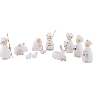 Nativity Figurines All Nativity Figurines Nativity Set of 11 Pieces White/Natural - Large - 10,0 cm / 4.0 inch