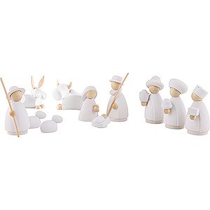 Nativity Figurines All Nativity Figurines Nativity Set of 11 Pieces White/Natural - Small - 7 cm / 2.8 inch