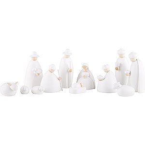 Small Figures & Ornaments Björn Köhler Nativity small white Nativity Set of 12 Pieces, White - 12 cm / 4.7 inch