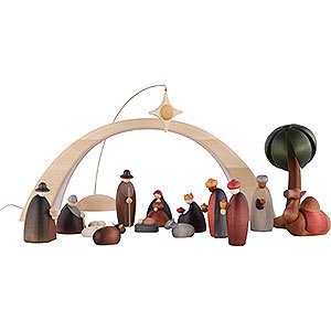 Small Figures & Ornaments Björn Köhler Nativity small Nativity Set of 17 Pieces Including Light Arch - and Star