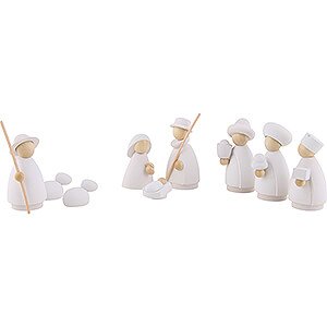 Nativity Figurines All Nativity Figurines Nativity Set of 9 Pieces White/Natural - Small - 7 cm / 2.8 inch
