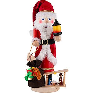 Nussknacker Weihnachtsmnner Nussknacker Weihnachtsmann mit Krippe - 45 cm