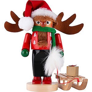 Nutcrackers Famous Persons Nutcracker - Chubby Rudolph with Sleigh - 27 cm / 10.6 inch