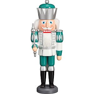 Nutcrackers Kings Nutcracker - King Exclusive White-Silver-Mint Turquoise - 40 cm / 15.7 inch