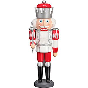 Nutcrackers Kings Nutcracker - King Exclusive White-Silver-Red - 40 cm / 15.7 inch