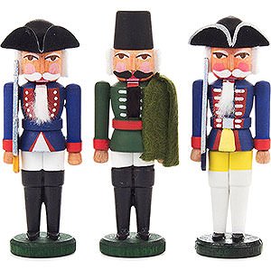 Nutcrackers Soldiers Nutcracker - Prussian Officers - Set of Three - 8 cm / 3.1 inch