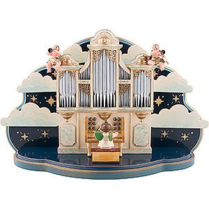 Weihnachtsengel Orchester (Hubrig) Orgel mit kleiner Wolke - 1.22 Musikwerk fr Hubrig Engelorchester - 35x22x13 cm
