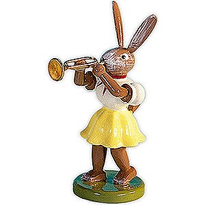Kleine Figuren & Miniaturen Osterartikel Osterhase mit Trompete, farbig - 7,5 cm