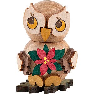 Small Figures & Ornaments Kuhnert Mini Owls Owl Child with Christmas Flower - 4 cm / 1.6 inch