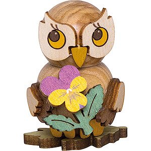 Gift Ideas Mother's Day Owl Child with Flower - 4 cm / 1.6 inch