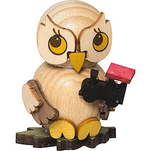 Small Figures & Ornaments Kuhnert Mini Owls Owl Child with Locomotive - 4 cm / 1.6 inch