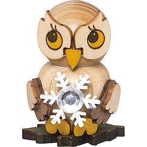 Small Figures & Ornaments Kuhnert Mini Owls Owl Child with Snow Crystal - 4 cm / 1.6 inch
