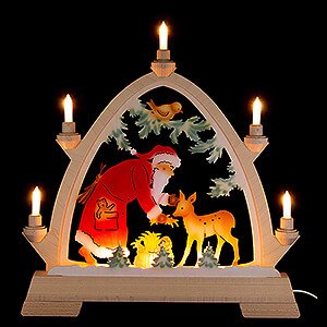 Candle Arches All Candle Arches Pointed Arch - Santa with Deer - 42x42,5 cm / 16.5x16.7 inch