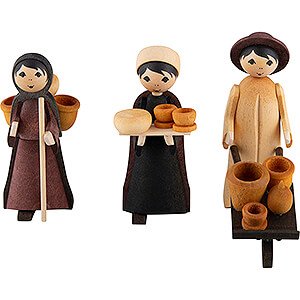 Nativity Figurines All Nativity Figurines Pottery Sellers, Set of Three, Stained - 7 cm / 2.8 inch