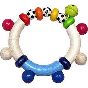 Holzspielzeug Fr die Kleinsten Rassel Fuball - 10 cm