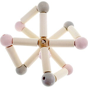 Wooden Toys For the Youngest Rattle Twist Pink Nature - 10 cm / 3.9 inch