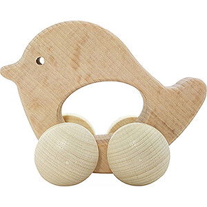 Holzspielzeug Bewegung Rolli Vogel, nature - 7 cm