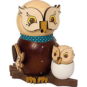 Ruchermnner Tiere Ruchereule mit Baby - 15 cm