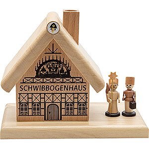 Ruchermnner Rucherhuser aus Holz Rucherhaus Schwibbogenhaus - 12 cm
