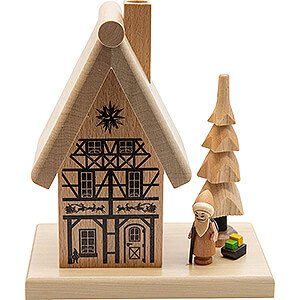 Ruchermnner Rucherhuser aus Holz Rucherhaus Weihnachtsmannhaus - 16 cm