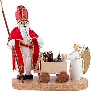 Ruchermnner Weihnachtsmnner Ruchermnnchen Heiliger St. Nikolaus mit Christkind  - 23 cm