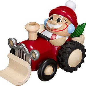 Ruchermnner Berufe Ruchermnnchen Nikolaus im Traktor - Kugelrucherfigur - 11 cm