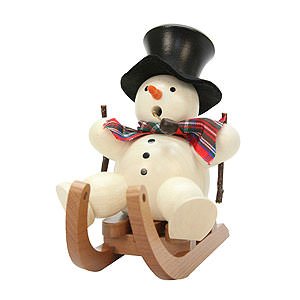 Ruchermnner Schneemnner Ruchermnnchen Schneemann auf Schlitten - 10,5 cm