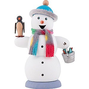 Ruchermnner Schneemnner Ruchermnnchen Schneemann mit Pinguin - 13 cm