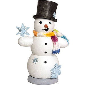 Ruchermnner Schneemnner Ruchermnnchen Schneemann mit Schneesternen - 13 cm