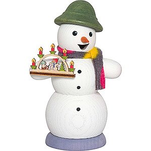 Ruchermnner Schneemnner Ruchermnnchen Schneemann mit Schwibbogen - 13 cm