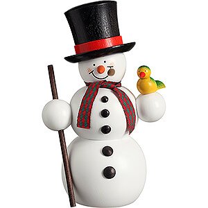 Ruchermnner Schneemnner Ruchermnnchen Schneemann mit Vogel  - 15 cm