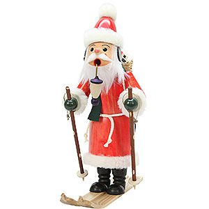 Räuchermänner Weihnachtsmänner Räuchermännchen Weihnachtsmann auf Ski - 29,0 cm