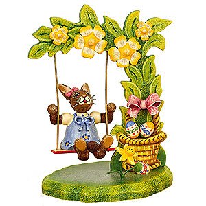Small Figures & Ornaments Hubrig Rabbits Country Sabinchen's Flower Swing - 11 cm / 4 inch