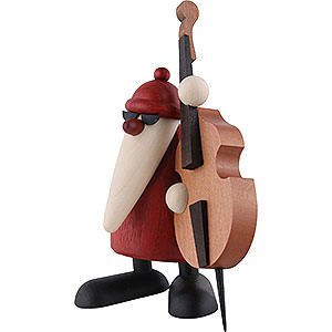 Small Figures & Ornaments Björn Köhler Santa Claus band Santa Claus Playing the Double Bass - 12 cm / 4.7 inch