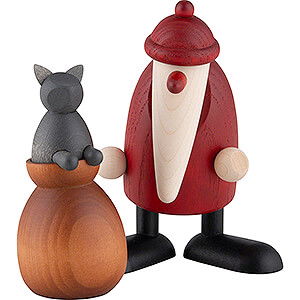 Small Figures & Ornaments Bjrn Khler Mrs. Claus etc. Santa Claus with Cat on Sack - 9,5 cm / 3.7 inch