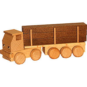Holzspielzeug Unsere Welt in Klein Holzautos Sattelzug Langholz - natur - 5 cm