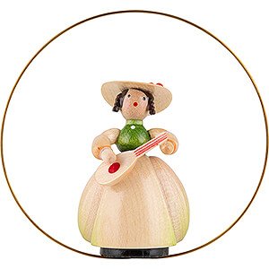 Tree ornaments Misc. Tree Ornaments Schaarschmidt Hat Lady with Mandoline in Ring - 6 cm / 2.4 inch