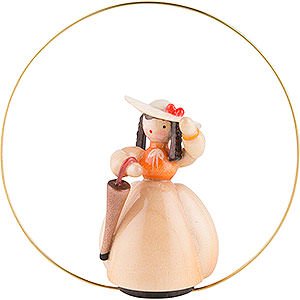 Tree ornaments Misc. Tree Ornaments Schaarschmidt Hat Lady with Umbrella in Ring - 6 cm / 2.4 inch