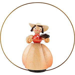 Tree ornaments Misc. Tree Ornaments Schaarschmidt Hat Lady with Violin in Ring - 6 cm / 2.4 inch