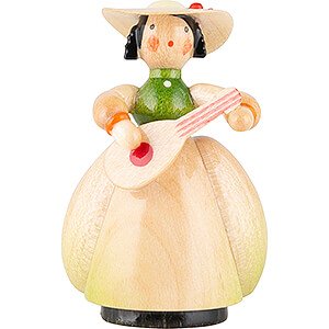 Kleine Figuren & Miniaturen Schaarschmidt Figuren Schaarschmidt Hut-Dame mit Mandoline - 4 cm