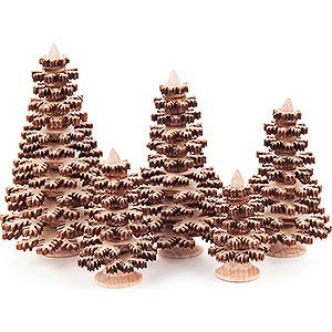 Kleine Figuren & Miniaturen Dekobume Schichtenbaum - Nadelbume natur, 5-teilig - 8 cm