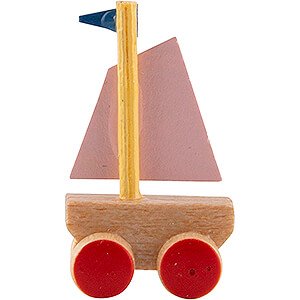 Kleine Figuren & Miniaturen Flade Flachshaarkinder Schiffchen auf Rderbrett - 1,8 cm