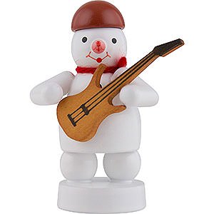 Kleine Figuren & Miniaturen Zenker Schneemnner Schneemann Musikant mit E-Gitarre - 8 cm