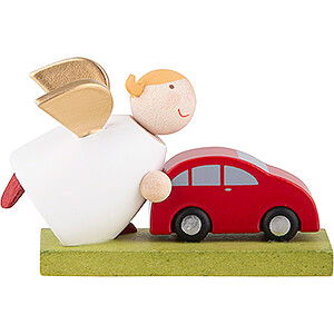 Weihnachtsengel Gnter Reichel Schutzengel Schutzengel mit Auto - 3,5 cm