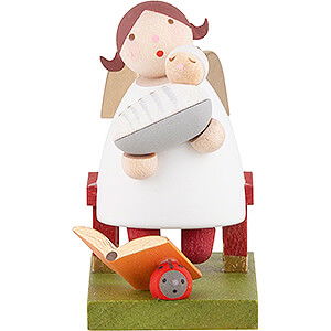 Geschenkideen Geburt und Taufe Schutzengel mit Baby sitzend - 3,5 cm