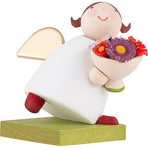 Weihnachtsengel Gnter Reichel Schutzengel Schutzengel mit Blumenstrau - 3,5 cm