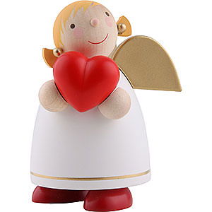 Weihnachtsengel Gnter Reichel Schutzengel mittel Schutzengel mit Herz, wei - 8 cm