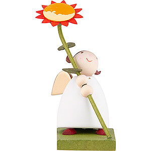Weihnachtsengel Gnter Reichel Schutzengel Schutzengel mit groer Blume - 3,5 cm
